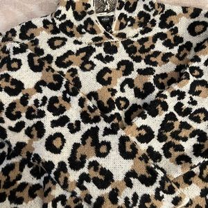 Aqua animal print sweater hoodie